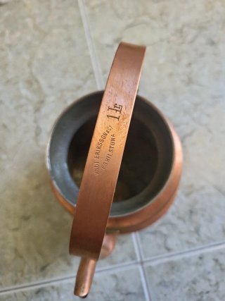 Tetera cobre antigua Knut Eriksson Sueca