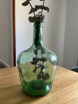 Jarrón de cristal verde