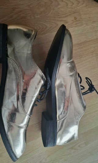 Zapatos Oxford SuiteBlanco Mujer Talla 39 Dorados