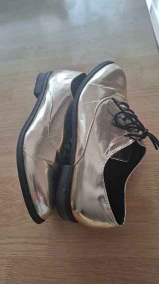 Zapatos Oxford SuiteBlanco Mujer Talla 39 Dorados