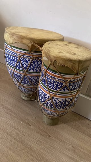Bongos Dobles Marroquíes Porcelana Decorada