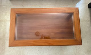 Mesa baja madera y cristal