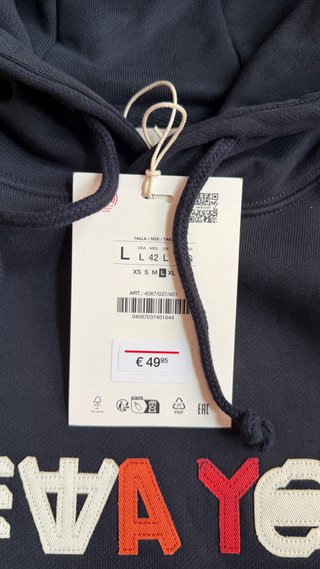 Sudadera Zara Nueva York Bad Bunny Talla L