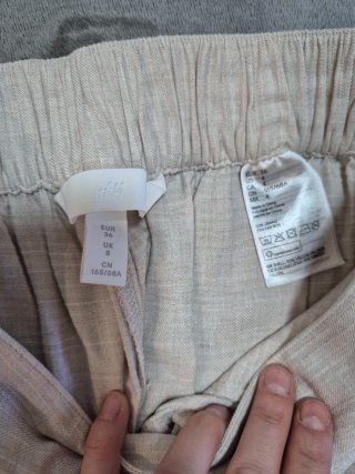 Pantalón corto tipo lino beige t.36