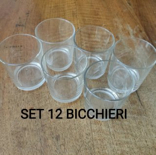 Set 12 Bicchieri Vetro Trasparente
