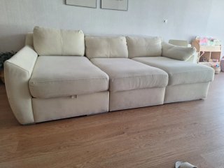 Sofá modular beige tela