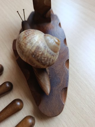 Palillero Caracol Madera Vintage