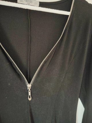 Vestido negro cremallera frontal Inside Talla m