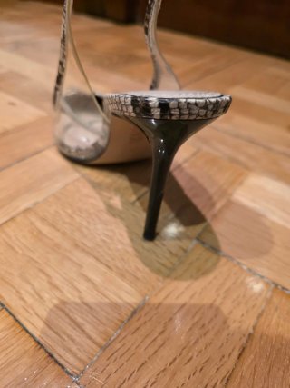 Sandalias Zara Tacon Transparente Animal Print