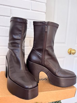 Botines Zara Plataforma Marrón