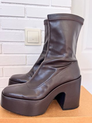 Botines Zara Plataforma Marrón