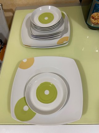 Vajilla porcelana multicolor
