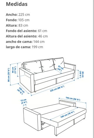 URGE VENTA Sofá Cama tapizado