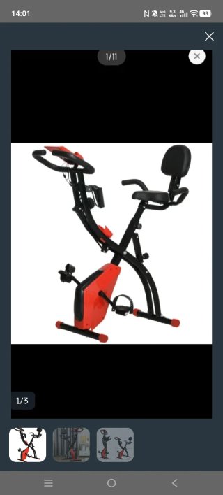 Bicicleta Estática Plegable Roja