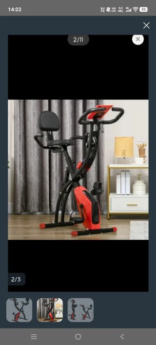 Bicicleta Estática Plegable Roja