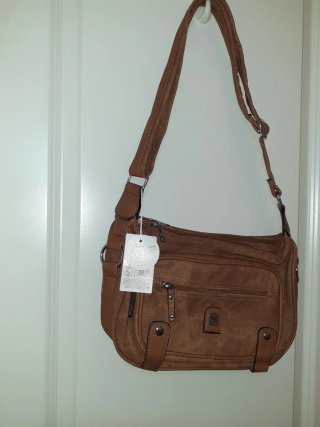 Bolso Marrón y Beige