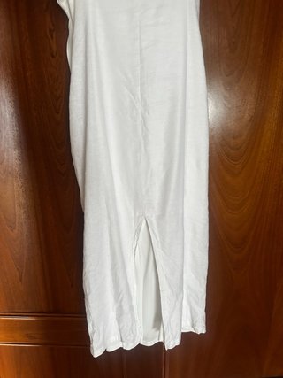 Vestido Zara blanco drapeado talla L Pero puestoM