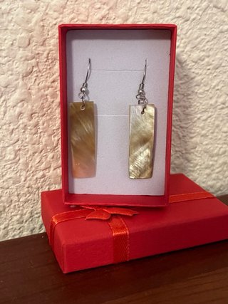 Pendientes Nácar Rectangulares Artesanales