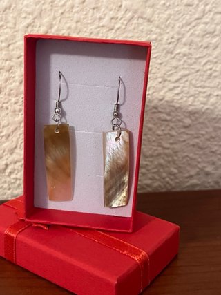 Pendientes Nácar Rectangulares Artesanales