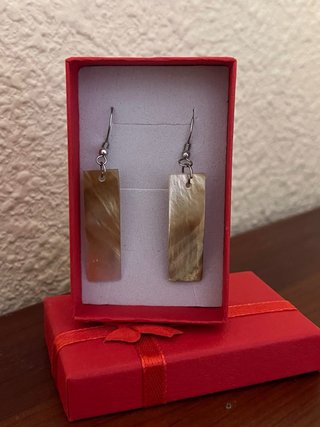 Pendientes Nácar Rectangulares Artesanales