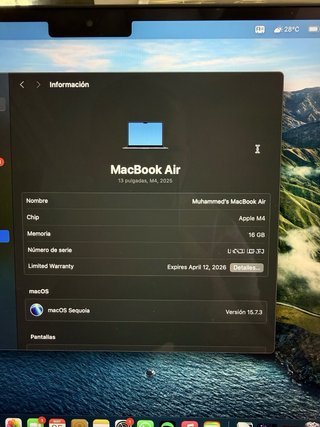MacBook Air 2025 M4 13 pulgadas media noche