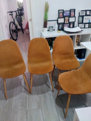 Juego 4 Sillas Terciopelo Teok