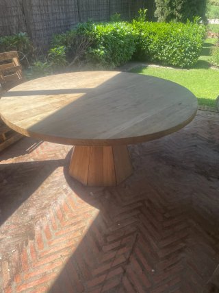 Oferta. Mesa redonda Jati de madera de teca maciza