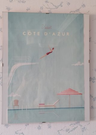 Lámina Côte d'Azur con marco