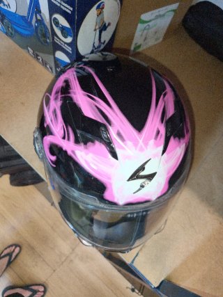Casco Integral Scorpion Rosa y Negro mujer