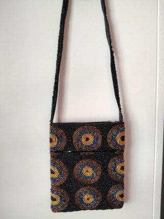 Bolso bandolera mostacilla étnico fiestas, bodas