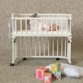 Barriera di sicurezza babybay in legno naturale flessibile e sicura