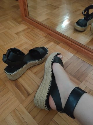 Sandalias cuña Lefties negras