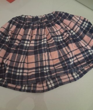 Falda escocesa cuadros azul y rosa