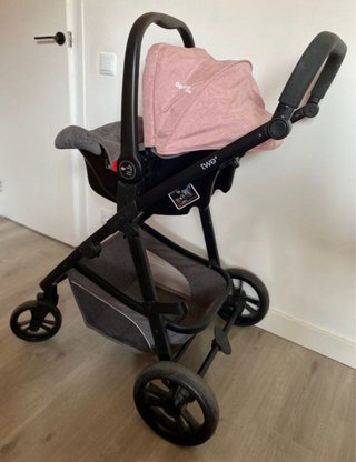 Cochecito bebé 3 en 1 rosa