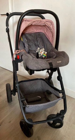 Cochecito bebé 3 en 1 rosa