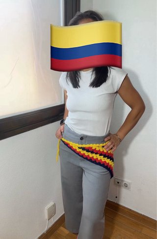 Top crochet tricolor Mundial / futbol