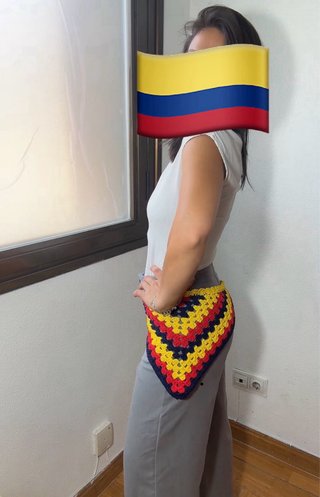 Top crochet tricolor Mundial / futbol