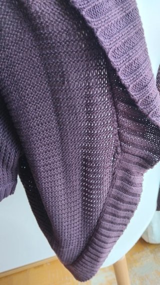 Cardigan in filo viola taglia unica