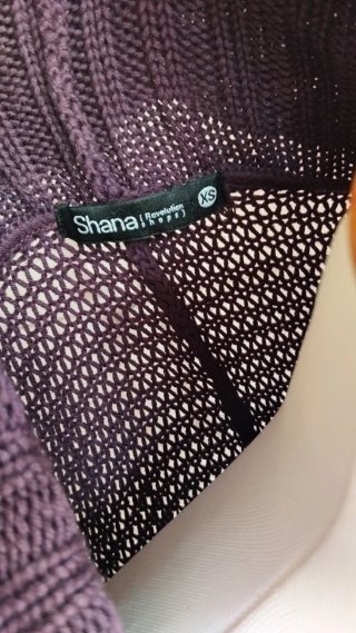 Cardigan in filo viola taglia unica