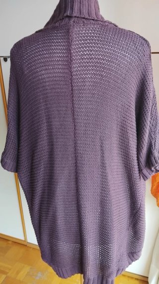 Cardigan in filo viola taglia unica