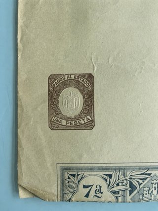 Documento fiscal antiguo Estado Español 1 Peseta