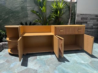 Conjunto muebles de salón en mimbre natural
