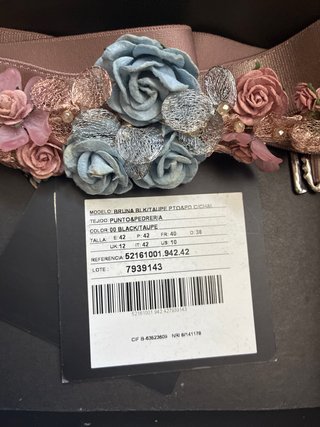 Cinturón Pronovias Flores Azul y Rosa