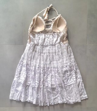 Abito estivo donna crochet pizzo bianco