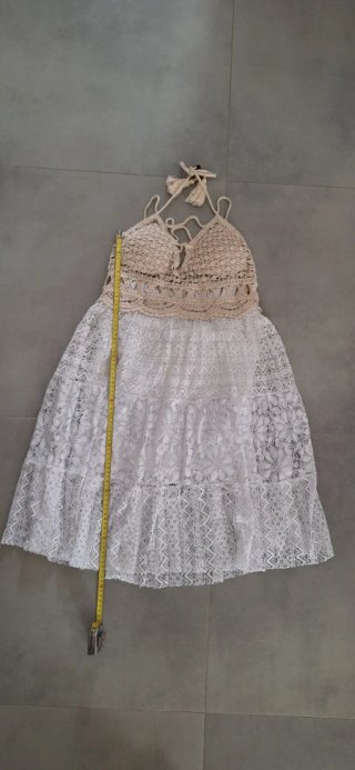 Abito estivo donna crochet pizzo bianco