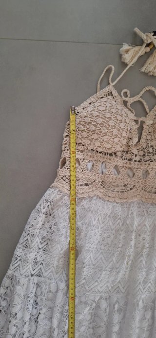Abito estivo donna crochet pizzo bianco