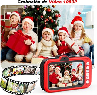 Cámara infantil fotos zoom 360° video 1080p