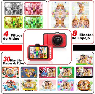 Cámara infantil fotos zoom 360° video 1080p