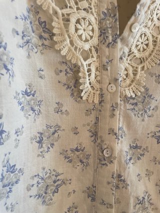 Camisa floral encaje mujer