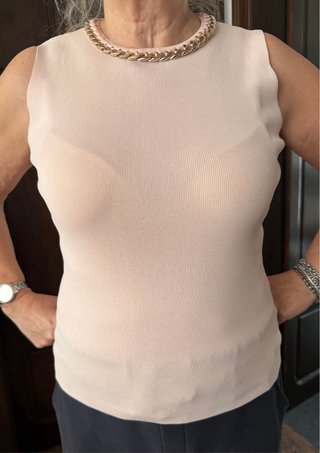 Vendo elegante top smanicato firmato Zara Knit